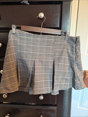 Wild Fable Classic Plaid Pleated Mini Skirt - Gray/Navy